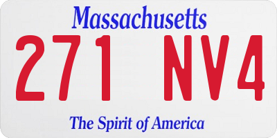 MA license plate 271NV4