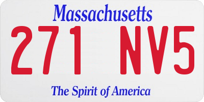 MA license plate 271NV5