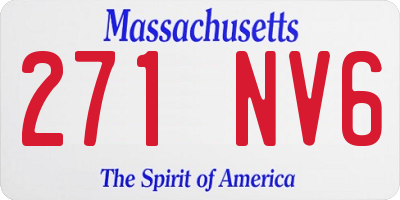 MA license plate 271NV6