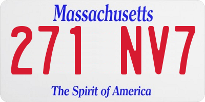MA license plate 271NV7