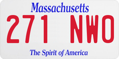 MA license plate 271NW0