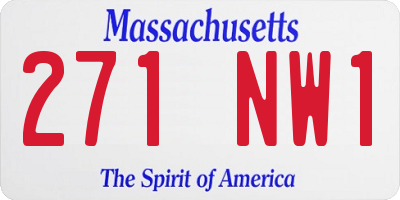 MA license plate 271NW1
