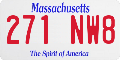 MA license plate 271NW8