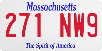 MA license plate 271NW9