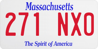 MA license plate 271NX0