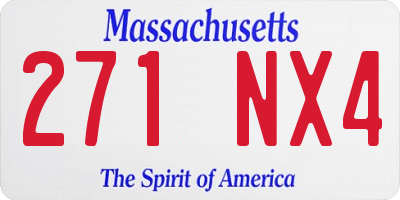 MA license plate 271NX4