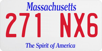 MA license plate 271NX6