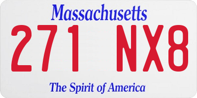 MA license plate 271NX8