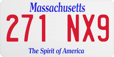 MA license plate 271NX9