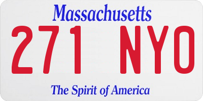 MA license plate 271NY0
