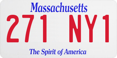 MA license plate 271NY1