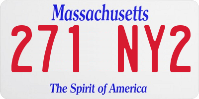 MA license plate 271NY2