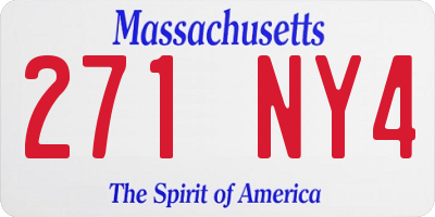 MA license plate 271NY4