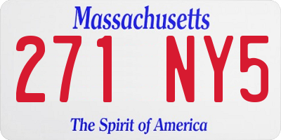 MA license plate 271NY5