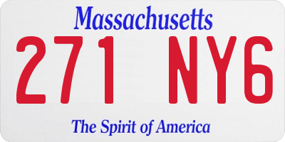 MA license plate 271NY6