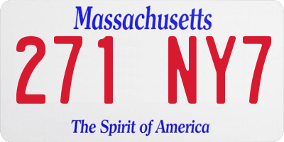 MA license plate 271NY7