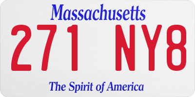 MA license plate 271NY8