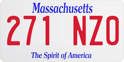 MA license plate 271NZ0