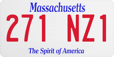 MA license plate 271NZ1