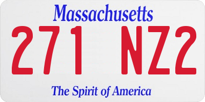MA license plate 271NZ2