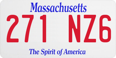 MA license plate 271NZ6