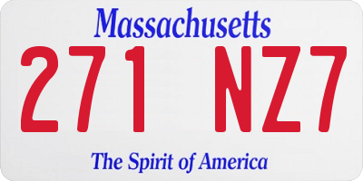 MA license plate 271NZ7