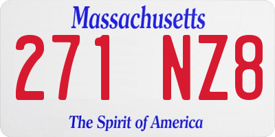 MA license plate 271NZ8