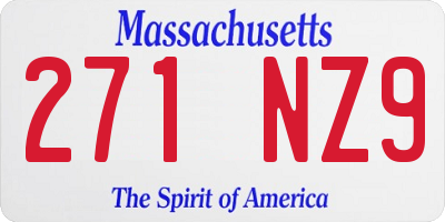 MA license plate 271NZ9