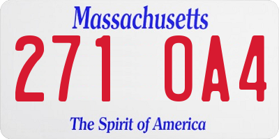 MA license plate 271OA4