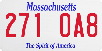 MA license plate 271OA8