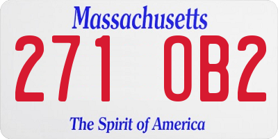 MA license plate 271OB2