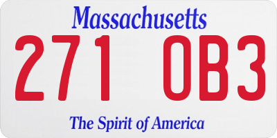MA license plate 271OB3