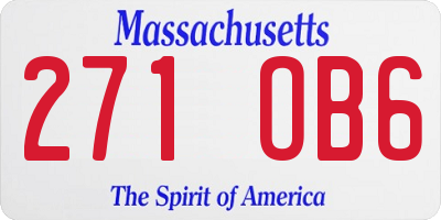 MA license plate 271OB6