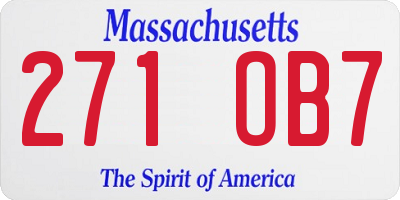 MA license plate 271OB7