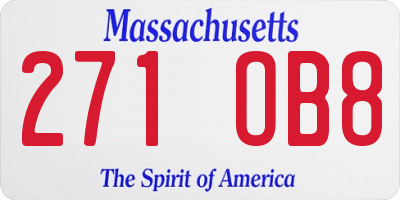MA license plate 271OB8