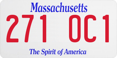 MA license plate 271OC1