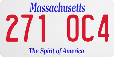 MA license plate 271OC4