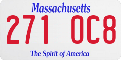 MA license plate 271OC8