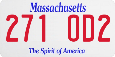 MA license plate 271OD2