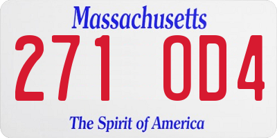 MA license plate 271OD4
