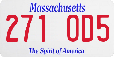 MA license plate 271OD5
