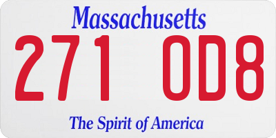 MA license plate 271OD8