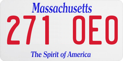 MA license plate 271OE0