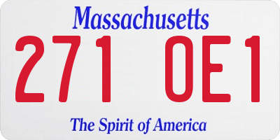 MA license plate 271OE1