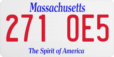 MA license plate 271OE5