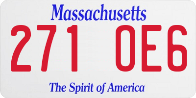 MA license plate 271OE6