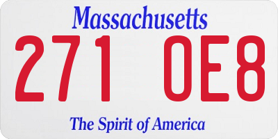 MA license plate 271OE8
