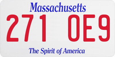 MA license plate 271OE9