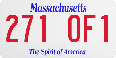 MA license plate 271OF1