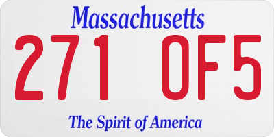 MA license plate 271OF5